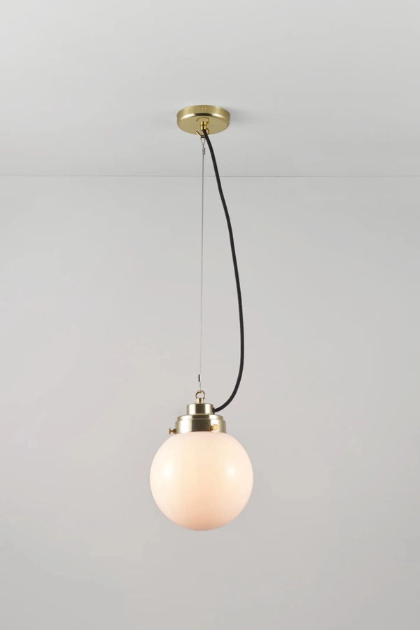 Small Globe Pendant - Original BTC Pendants - Brass - Opal - HORNE