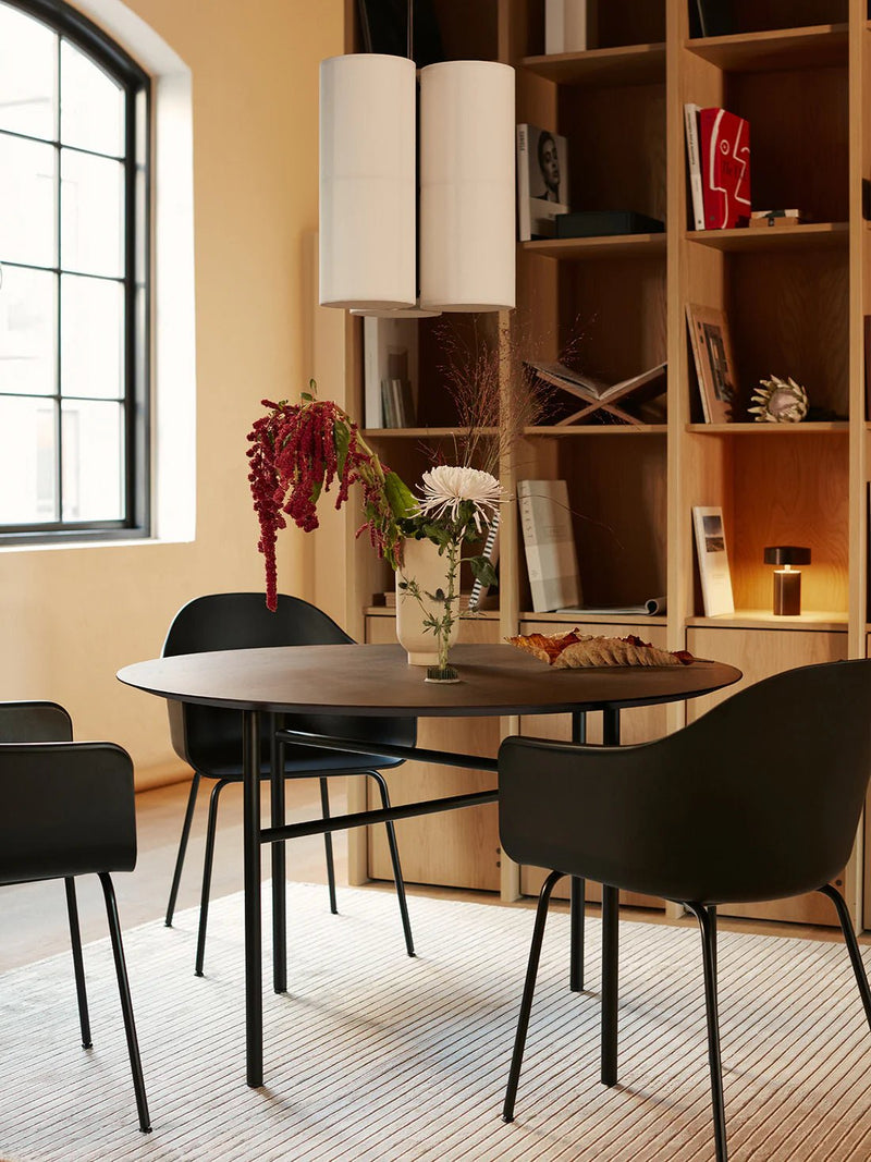 Snaregade Dining Table - Round - Audo Copenhagen Tables - Black | Dark Stained Oak - 138 - HORNE