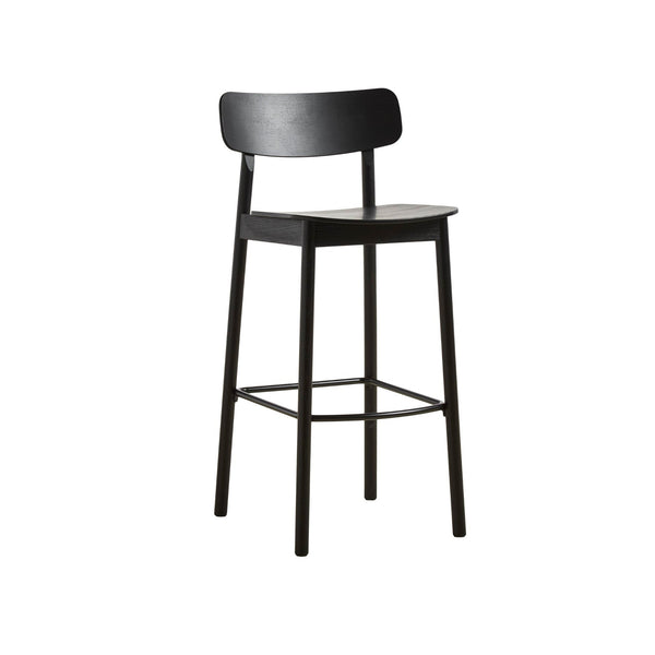 Soma Bar Stool - 29.5"H - Woud Outdoor Furniture - Black - HORNE