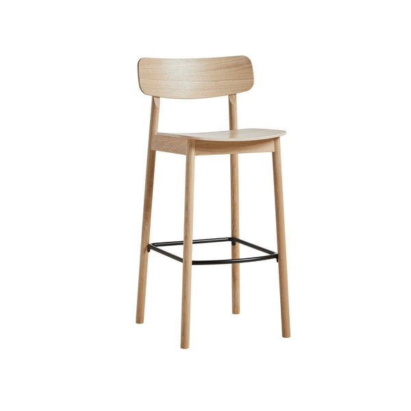 Soma Bar Stool - 29.5"H - Woud Outdoor Furniture - White pigmented oak - HORNE