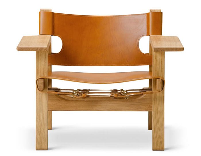 Spanish Chair - Fredericia - Chairs - Natural Saddle Leather/Soaped Oak - HORNE