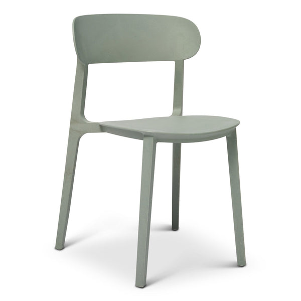 Spencer Eco - Friendly Outdoor Stacking Chair - Set of 4 - Urbia Chairs - Moss Grey - HORNE