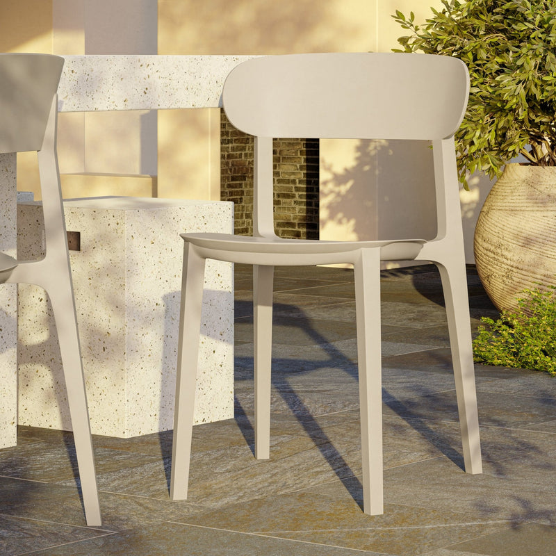 Spencer Eco - Friendly Outdoor Stacking Chair - Set of 4 - Urbia Chairs - Beige - HORNE