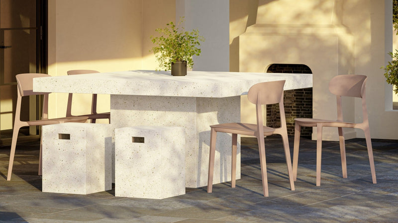 Spencer Eco - Friendly Outdoor Stacking Chair - Set of 4 - Urbia Chairs - Beige - HORNE