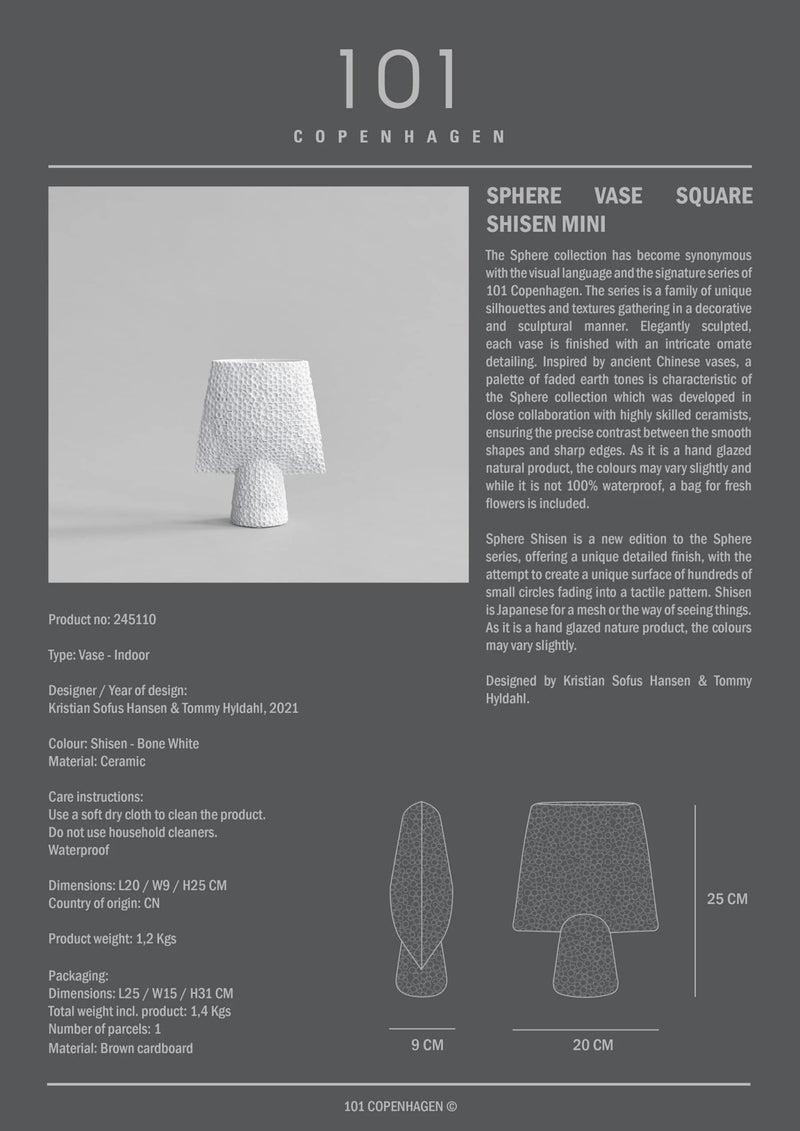 Sphere Vase Square - 101 Copenhagen Vases - Big - Dark Grey - HORNE