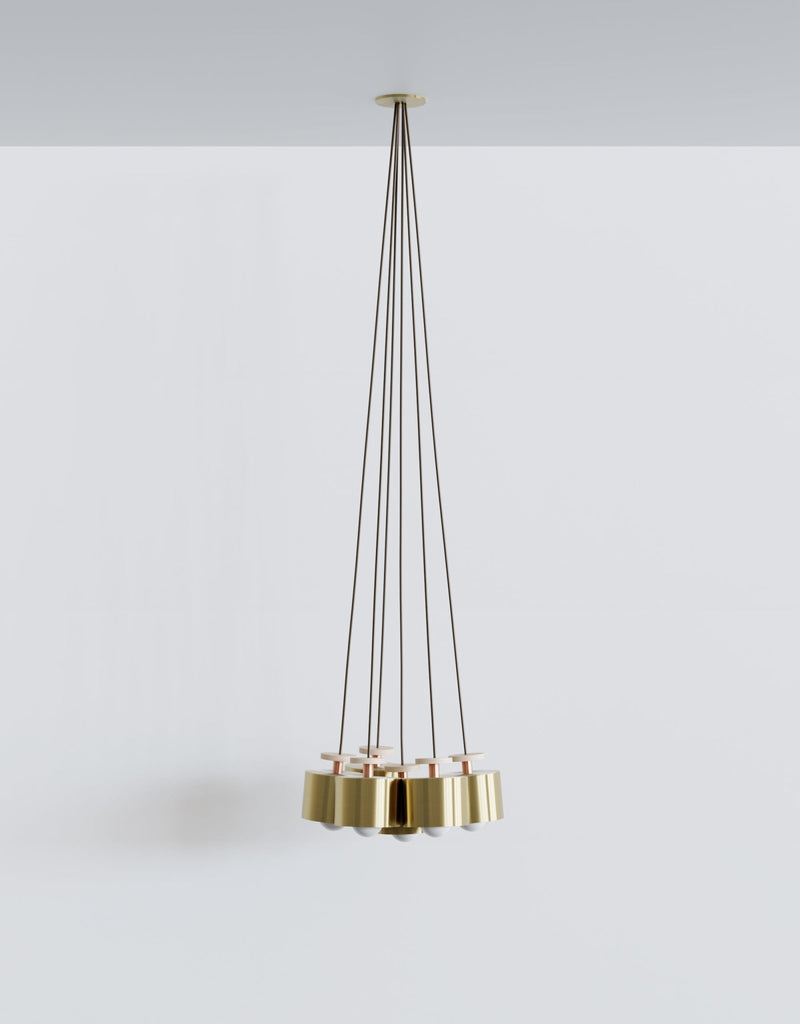 Spun Cluster − 7 pc - Ladies & Gentlemen Lighting - Brushed Brass - HORNE