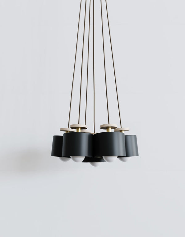 Spun Cluster − 7 pc - Ladies & Gentlemen Lighting - Matte Black (powder coat) - HORNE