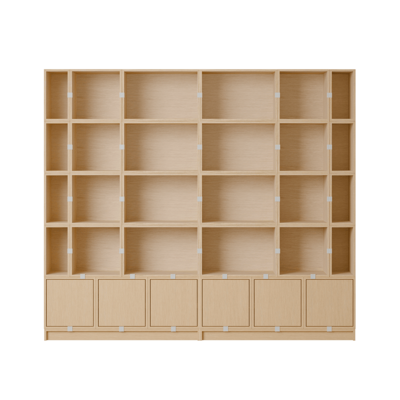 Stacked Storage System - Bookcase - Con 1 - Muuto Shelving - Brown Green - HORNE