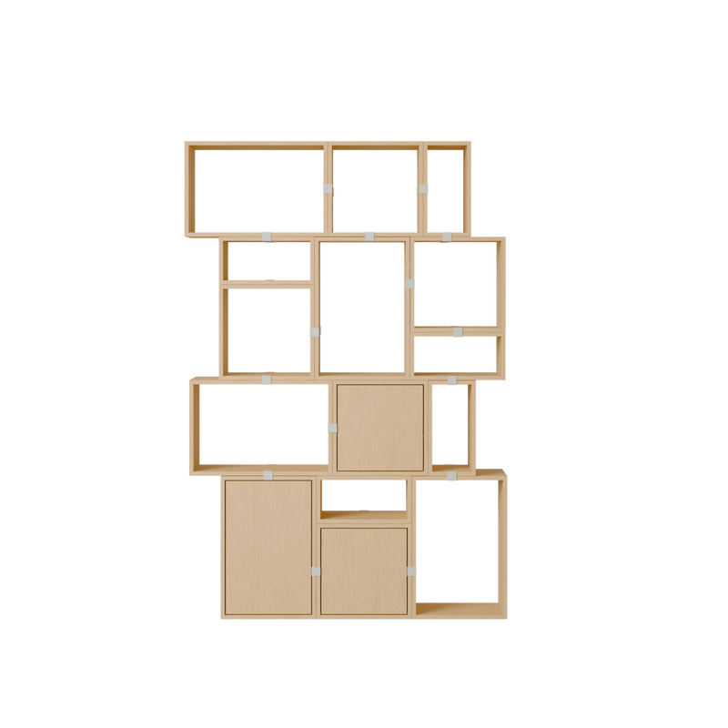 Stacked Storage System - Bookcase - Con 2 - Muuto Shelving - Brown Green - HORNE