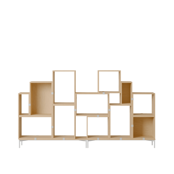 Stacked Storage System - Bookcase - Con 3 - Muuto Shelving - Oak - HORNE