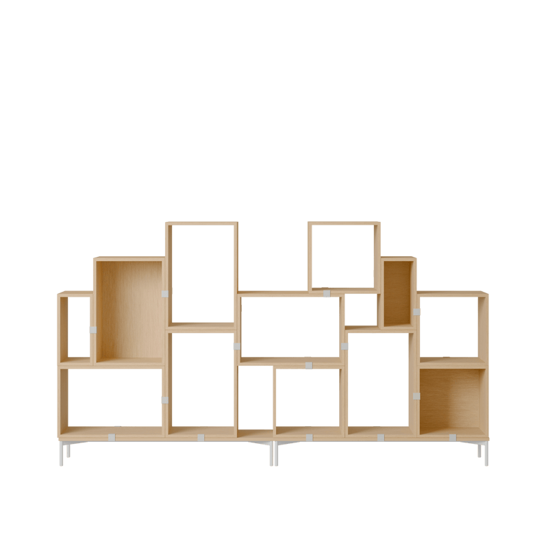 Stacked Storage System - Bookcase - Con 3 - Muuto Shelving - Brown Green - HORNE