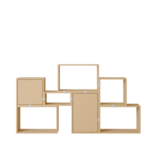 Stacked Storage System - Bookcase - Con 6 - Muuto Shelving - Oak - HORNE