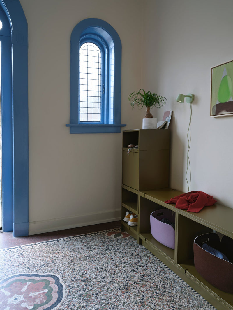 Stacked Storage System - Hallway Storage - Con 1 - Muuto Shelving - Brown Green - HORNE