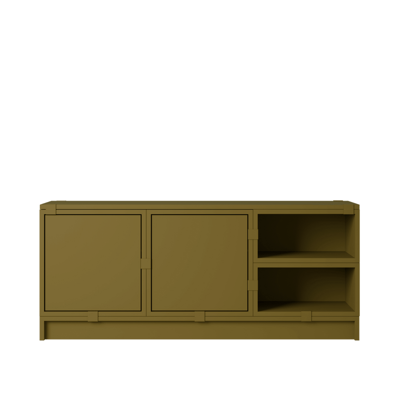 Stacked Storage System - Hallway Storage - Con 2 - Muuto Shelving - Brown Green - HORNE