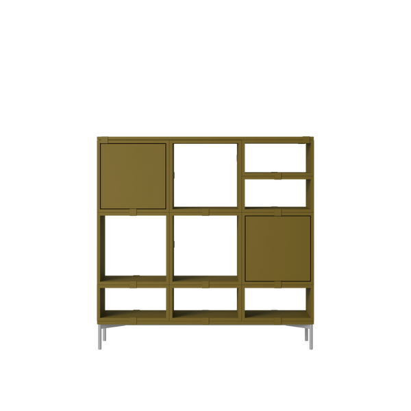 Stacked Storage System - Hallway Storage - Con 3 - Muuto Shelving - Brown Green - HORNE