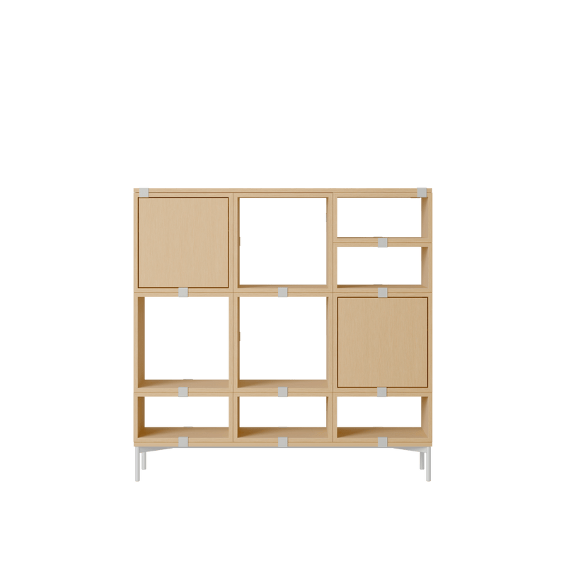 Stacked Storage System - Hallway Storage - Con 3 - Muuto Shelving - Brown Green - HORNE