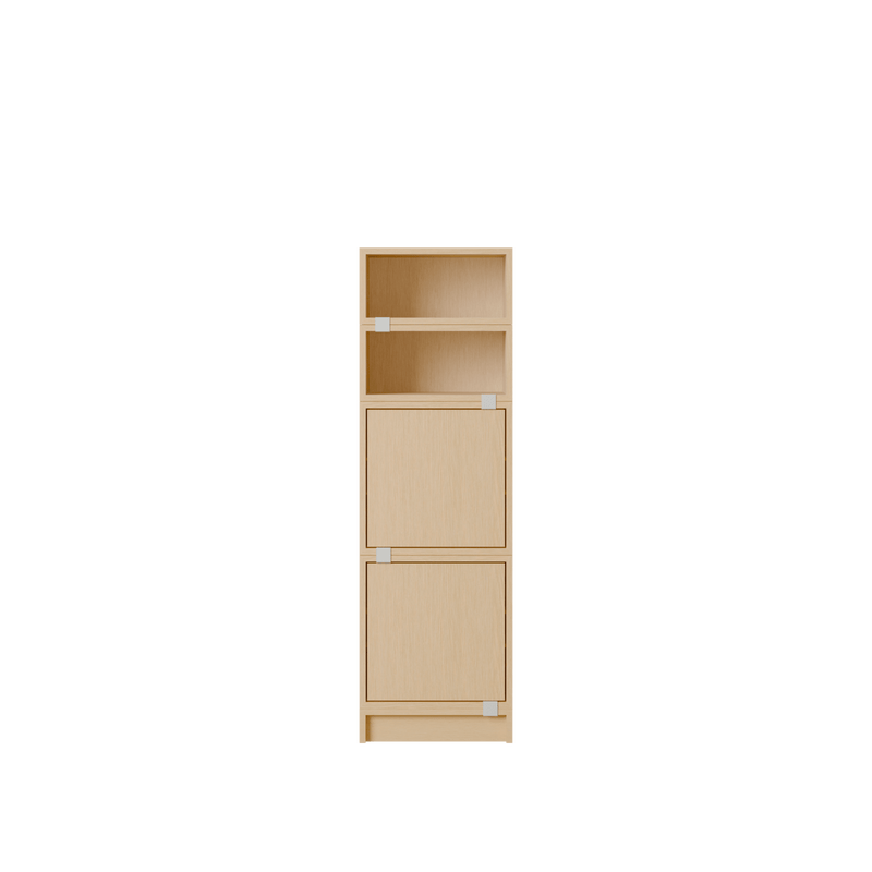 Stacked Storage System - Office Storage - Con 4 - Muuto Shelving - Brown Green - HORNE