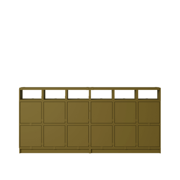 Stacked Storage System - Sideboard - Con 1 - Muuto Sideboards + Cabinets - Brown Green - HORNE