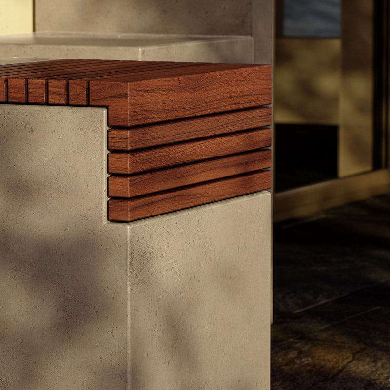 Stecca Cascata Stool - Urbia Stools + Benches + Ottomans - Dark Grey Natural - HORNE