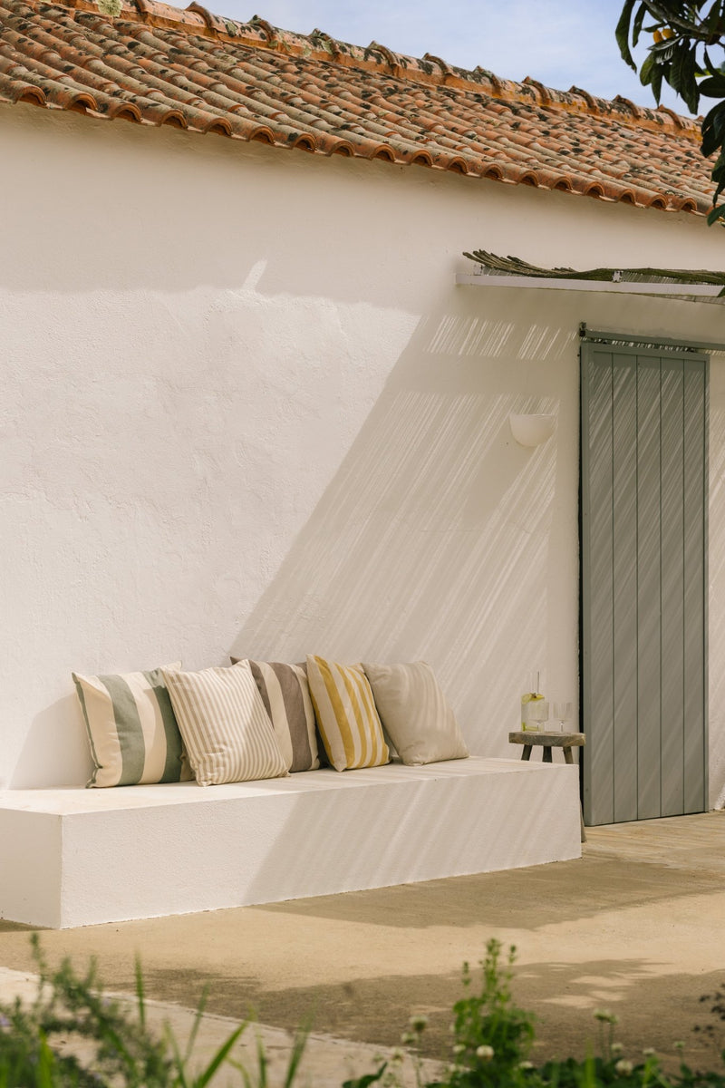 Strand Outdoor Cushion - Ferm Living Bedding + Pillows - Warm Yellow/Parchment - HORNE