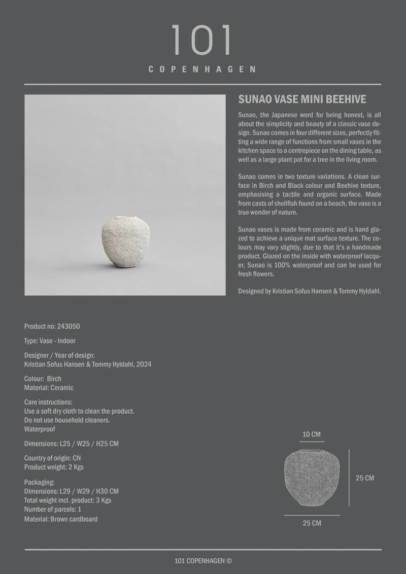 Sunao Vase - 101 Copenhagen Vases - Big - Birch - HORNE