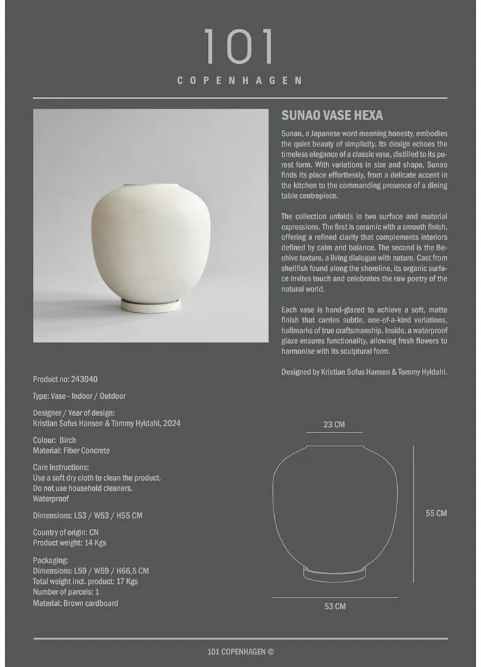 Sunao Vase - 101 Copenhagen Vases - Big - Birch - HORNE