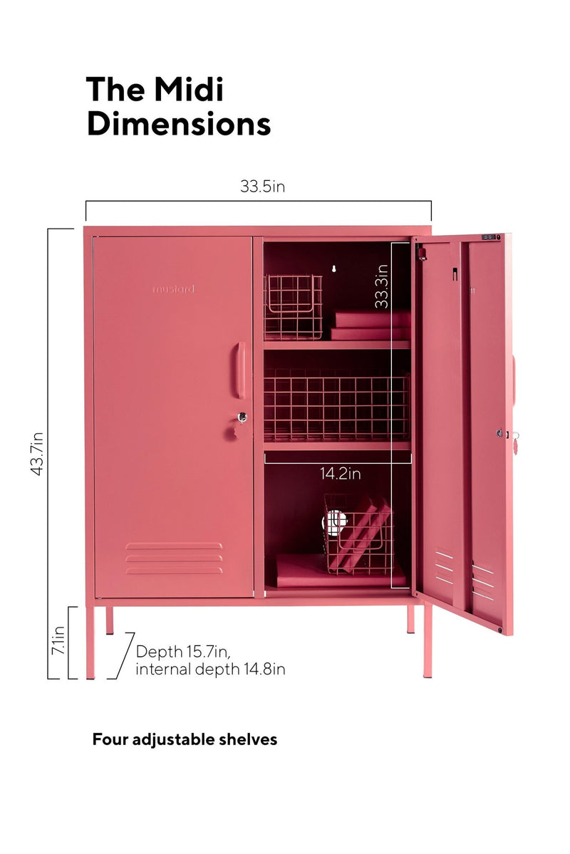 The Midi Cabinet - Mustard Made US Storage + Organization - Berry - HORNE
