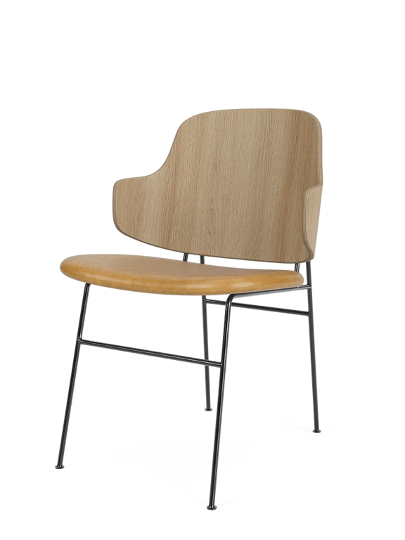 The Penguin Dining Chair - Seat Upholstered - Audo Copenhagen Chairs - Walnut - Audo Bouclé 02 - HORNE