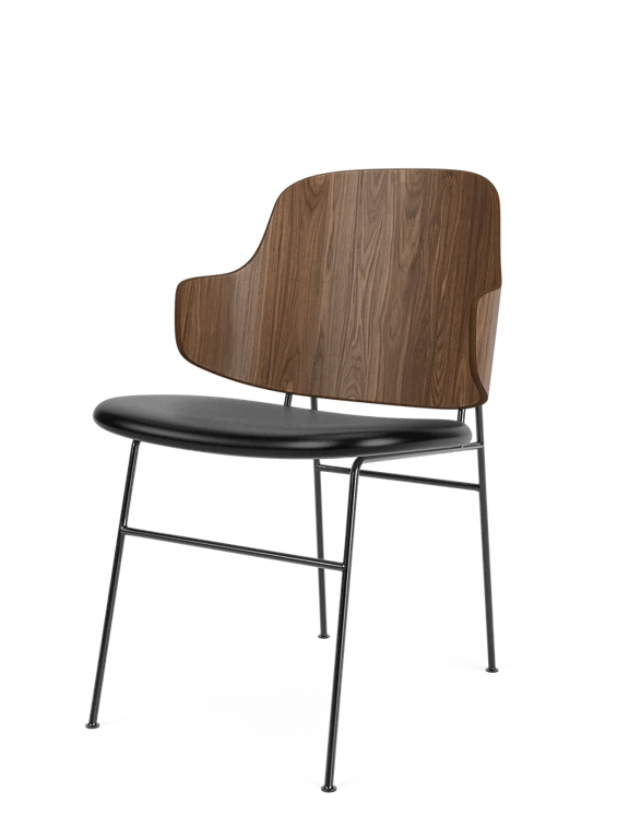 The Penguin Dining Chair - Seat Upholstered - Audo Copenhagen Chairs - Walnut - Audo Bouclé 02 - HORNE