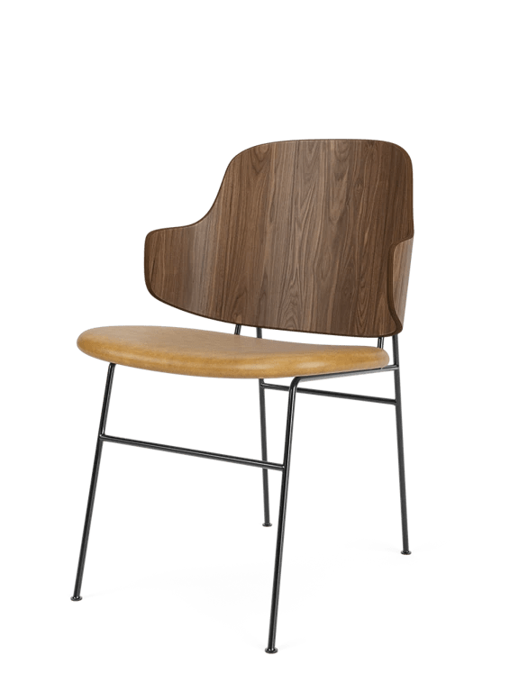 The Penguin Dining Chair - Seat Upholstered - Audo Copenhagen Chairs - Walnut - Audo Bouclé 02 - HORNE