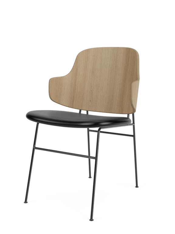 The Penguin Dining Chair - Seat Upholstered - Audo Copenhagen Chairs - Walnut - Audo Bouclé 02 - HORNE