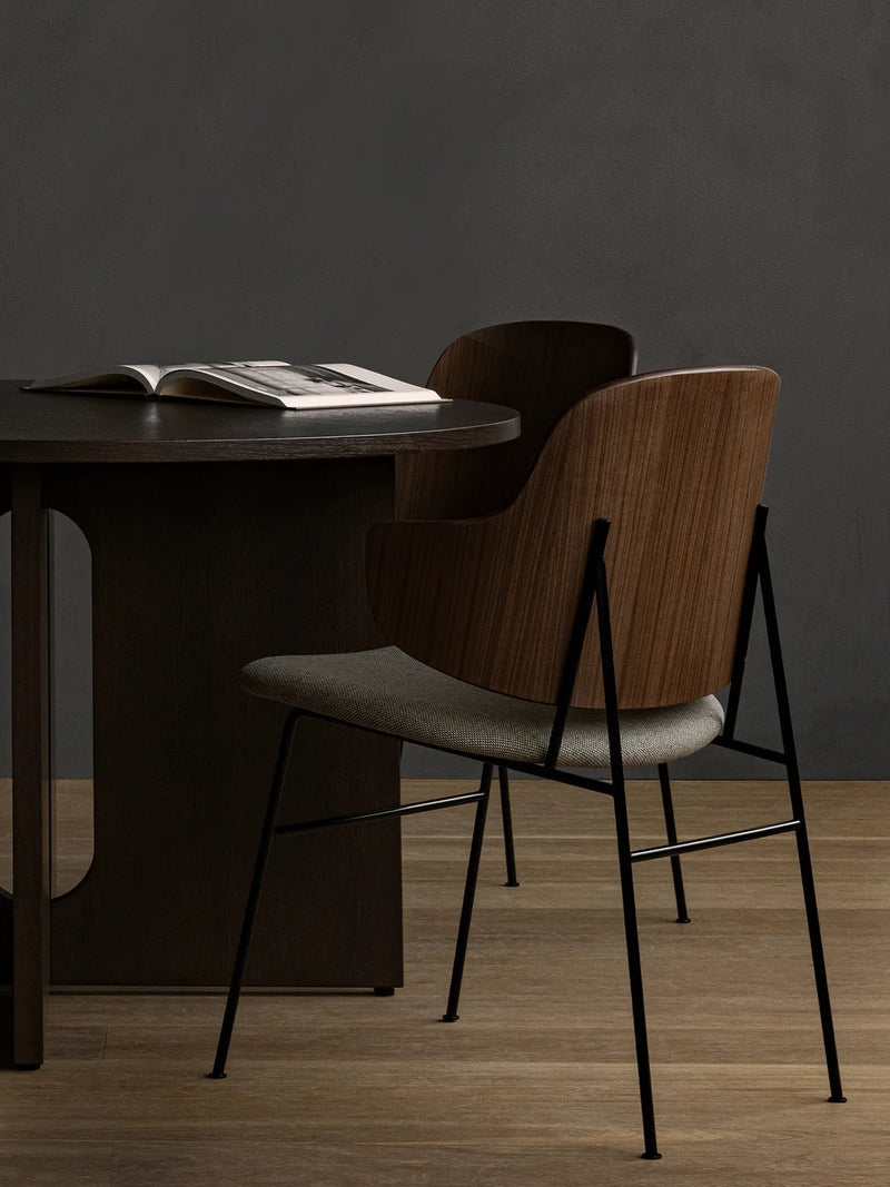 The Penguin Dining Chair - Seat Upholstered - Audo Copenhagen Chairs - Walnut - Audo Bouclé 02 - HORNE