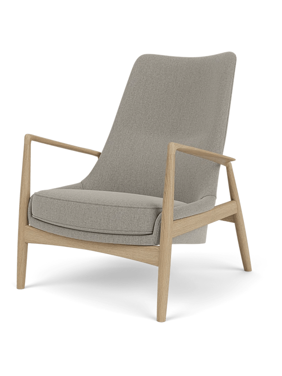 The Seal Lounge Chair - High Back - Audo Copenhagen Chairs - Natural Oak - Dakar Leather - 0329 Brown - HORNE