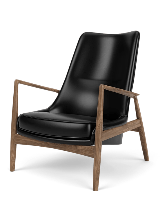 The Seal Lounge Chair - High Back - Audo Copenhagen Chairs - Natural Oak - Dakar Leather - 0329 Brown - HORNE