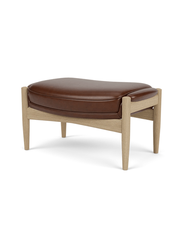The Seal Ottoman - Audo Copenhagen Stools + Benches + Ottomans - Natural Oak - Dakar Leather - 0329 Brown - HORNE