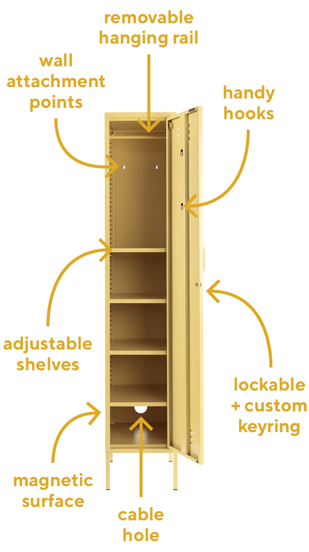 The Skinny Locker - Mustard Made US Storage + Organization - Poppy - HORNE