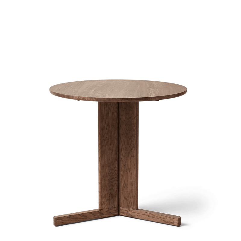 Trefoil Round Table - 3 Legs - Form + Refine Tables + Desks - Smoked Oak - HORNE