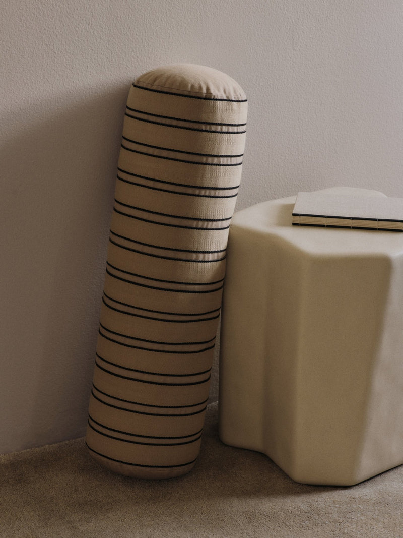 Twill Bolster Cushion - Ferm Living Chair & Sofa Cushions - Cashmere/Black - HORNE