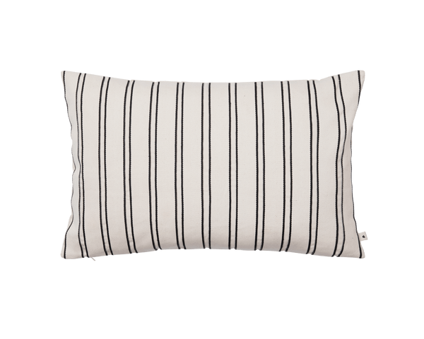 Twill Cushion - Rectangular - Ferm Living Bedding + Pillows - Off - white/Black - HORNE