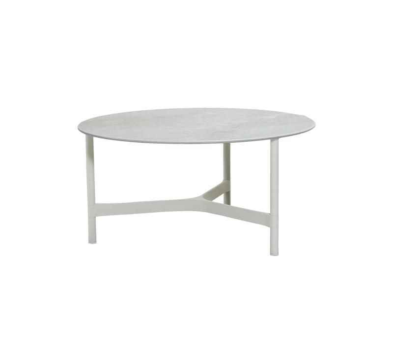 Twist Round Coffee Table - Cane Line - Tables + Desks - Small - Light Grey - Fossil Black Ceramic - HORNE