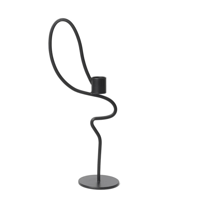 Valse Candle Holder - Ferm Living - Candle Holders - Black - Low - HORNE
