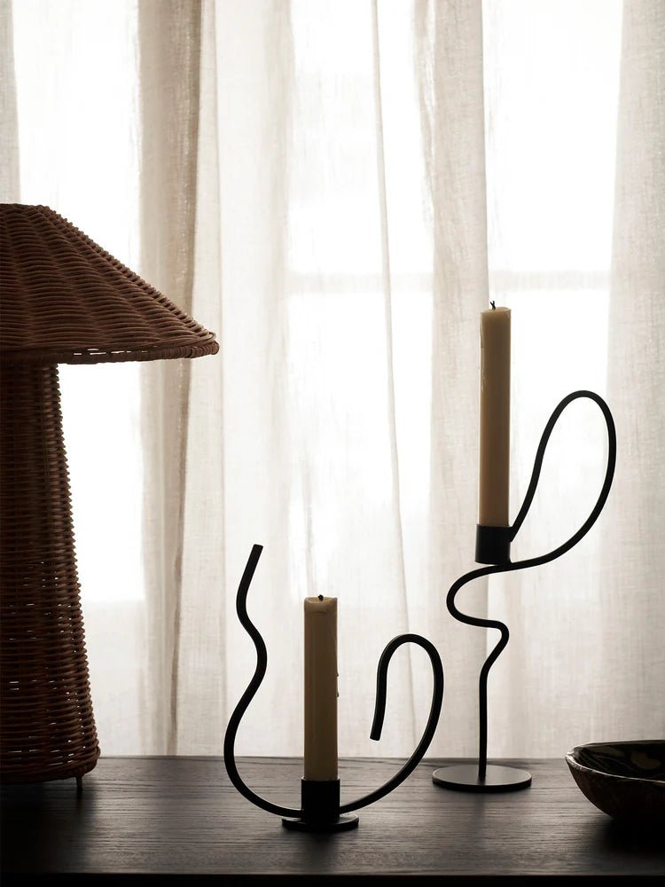 Valse Candle Holder - Ferm Living - Candle Holders - Black - Low - HORNE