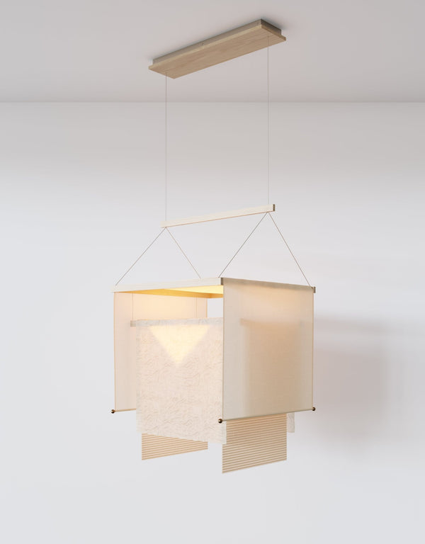 Veil Square Pendant - Ladies & Gentlemen Lighting - Linen Muslin - HORNE