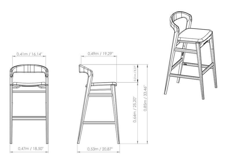 Velma Counter Stool - Urbia Chairs - Crafted Glaze Nevoa - HORNE