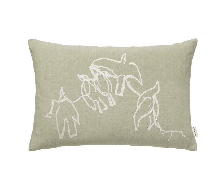 Vuelo Cushion - Ferm Living Bedding + Pillows - Elm Green - HORNE