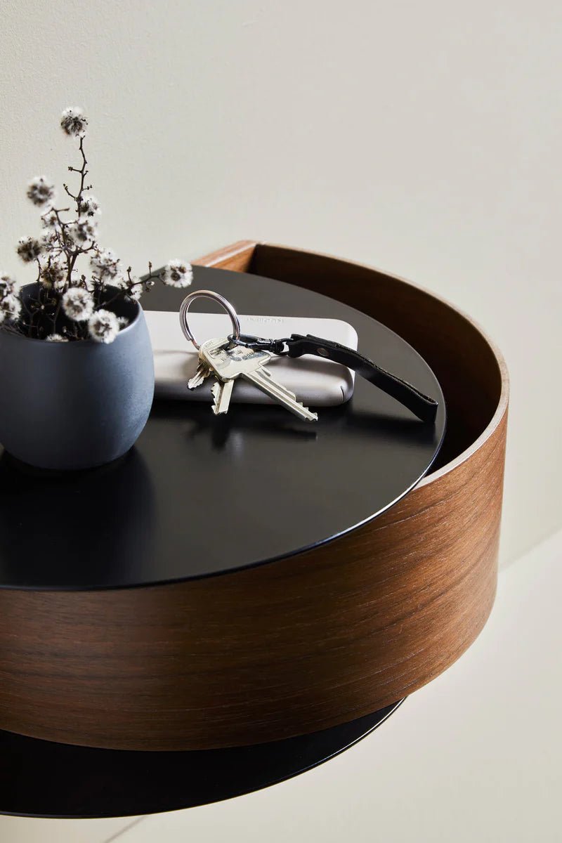 Wallie Wall Drawer - Woud - Shelving - Black Metal w/ Oak - HORNE