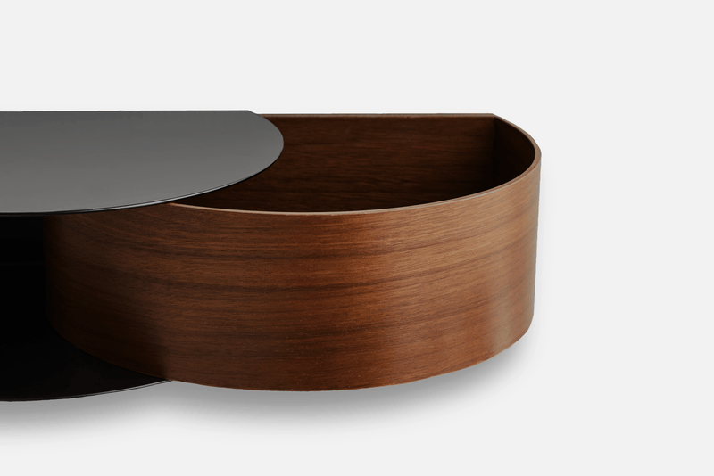 Wallie Wall Drawer - Woud - Shelving - Black Metal w/ Oak - HORNE