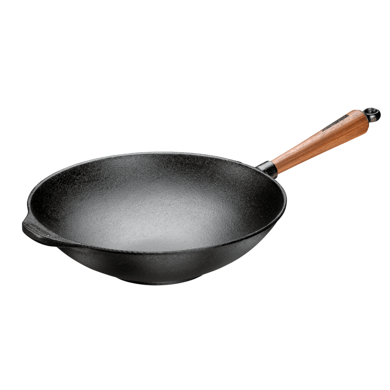 Wok with Walnut Handle - 12.2
