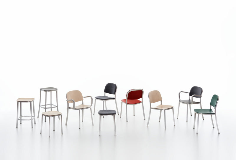 1 Inch Armchair - Emeco - Chairs - Hand - brushed Aluminum - Sand - HORNE