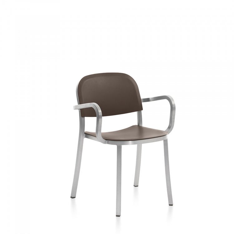 1 Inch Armchair - Emeco - Chairs - Hand - brushed Aluminum - Sand - HORNE